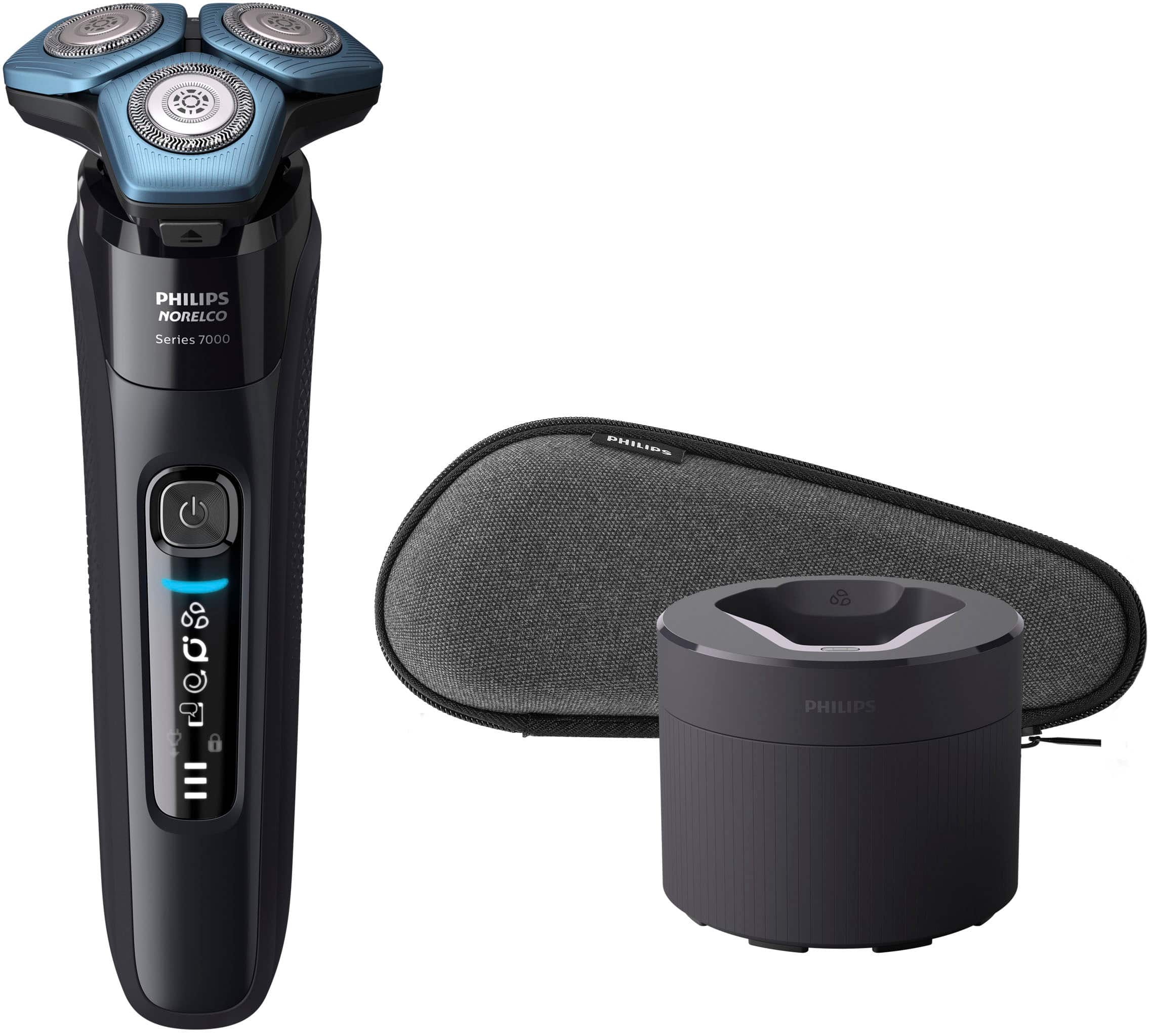 Philips Norelco - Shaver 7600, barbeador elétrico recarregável úmido e seco com tecnologia SenseIQ - preto-S7886/84