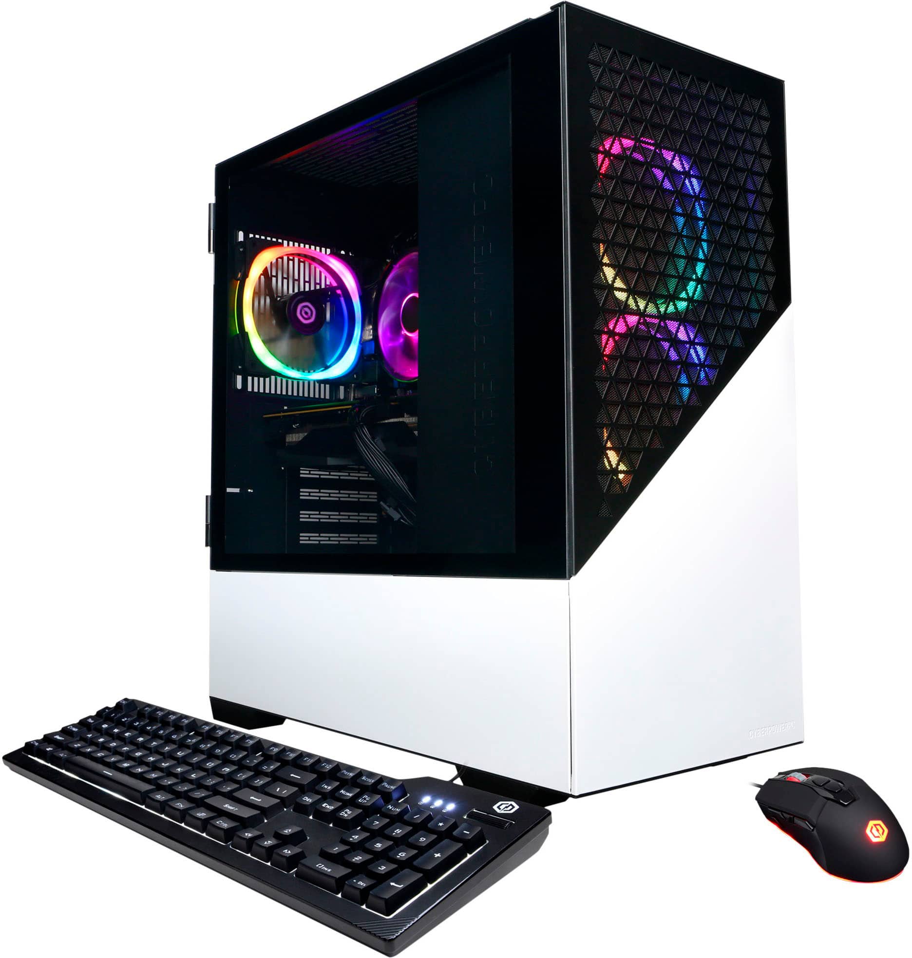 CyberPowerPC - Gamer Master Gaming Desktop - AMD Ryzen 5 7600 - 16GB de memória - NVIDIA GeForce RTX 3060 - SSD de 500GB - Branco-GMA4800BSTV11