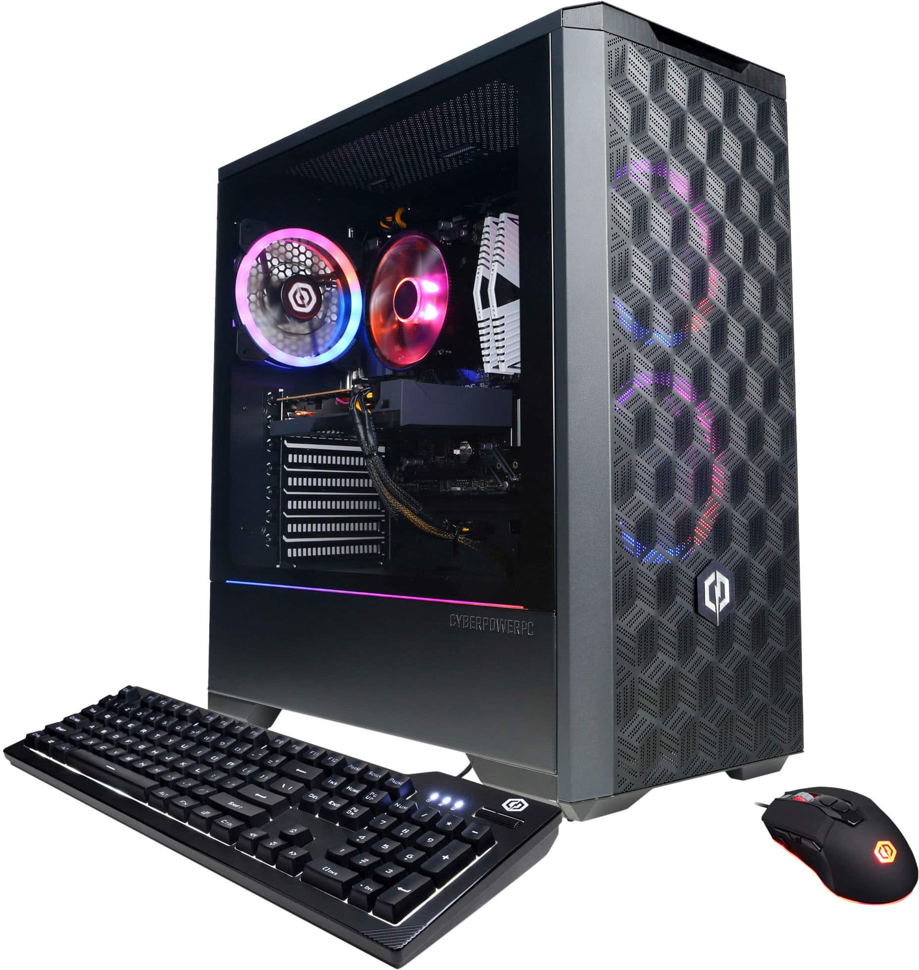CyberPowerPC - Gamer Master Gaming Desktop - AMD Ryzen 7 5700 - 16GB de memória - NVIDIA GeForce RTX 3060 Ti - SSD de 1TB - Preto-GMA5400BSTV7