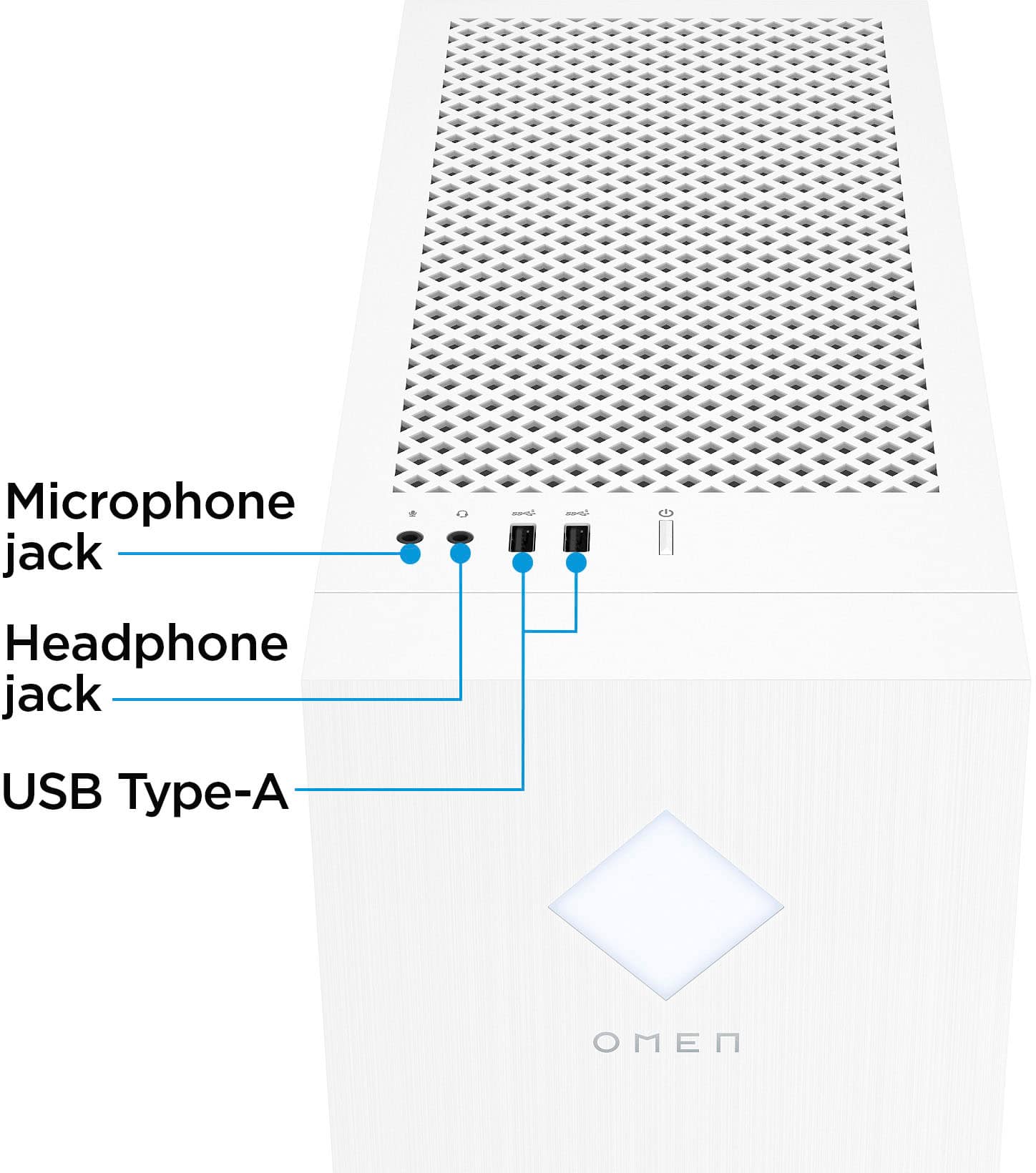 HP OMEN - Desktop para jogos 25L - Intel Core i5-13400F - Memória DDR5 de 16 GB - NVIDIA GeForce RTX 3060 - SSD de 1 TB - Branco-7Q8Y0AA#ABA