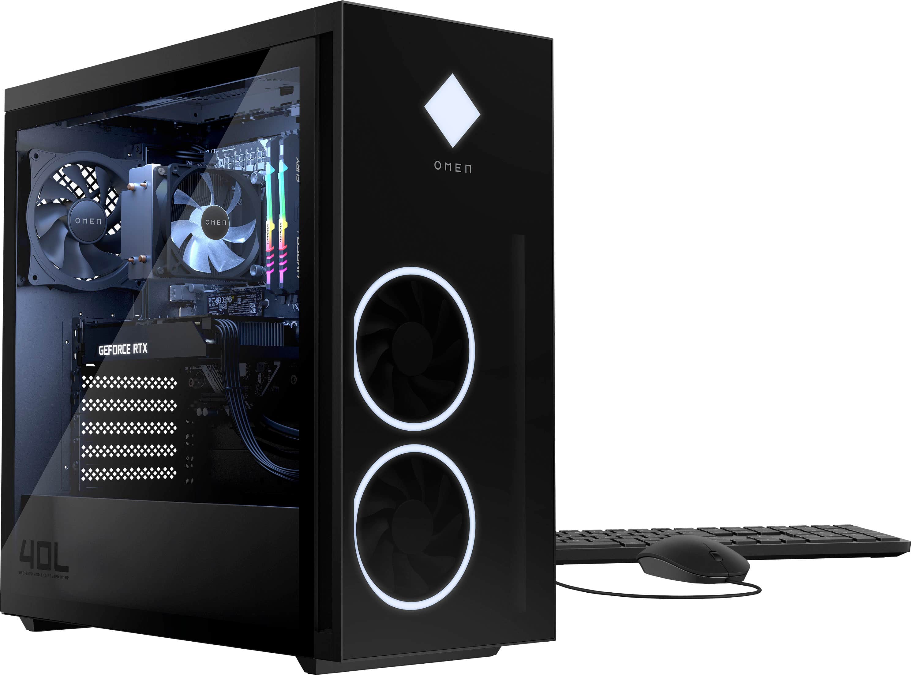 HP OMEN - Desktop para jogos OMEN 40L - AMD Ryzen 7 5700G - Memória HyperX de 16 GB - NVIDIA GeForce RTX 3070 - SSD de 1 TB - Preto-7P4K8AA#ABA