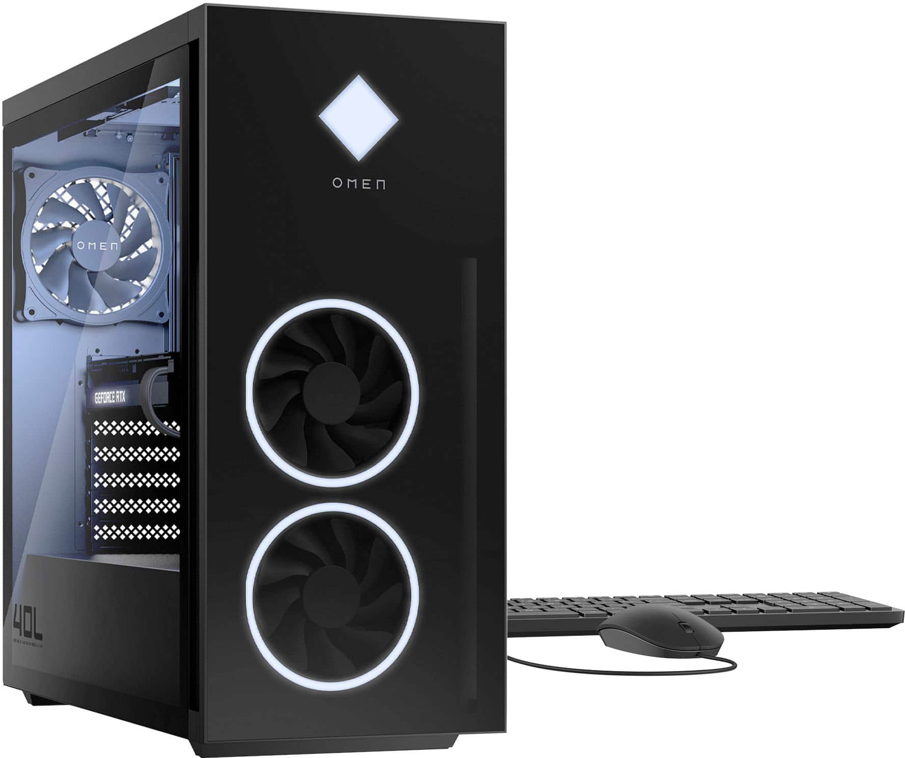 HP OMEN - Desktop para jogos OMEN 40L - Intel Core i9-13900KF - Memória DDR5 de 32 GB - NVIDIA GeForce RTX 4070 Ti - SSD de 2 TB - Preto-7Q969AA#ABA