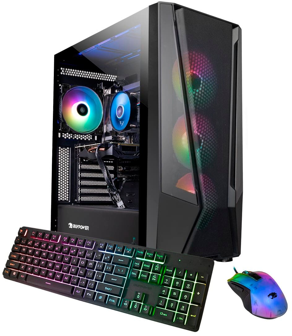 iBUYPOWER - TraceMesh Gaming Desktop - Intel Core i3-13100F - 8 GB de memória - NVIDIA GeForce GTX 1650 4 GB - 500 GB NVMe - Preto-TRACEMESHI3N16501