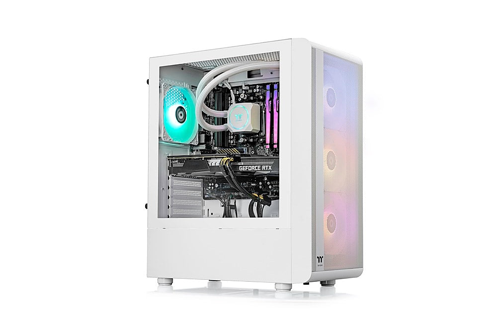 Thermaltake - Quartz 360T Gaming Desktop - AMD Ryzen 7 7700X - 16GB de memória - NVIDIA GeForce RTX 3060 Ti - SSD de 1TB - Branco-S2QT-B650-36T-LCS