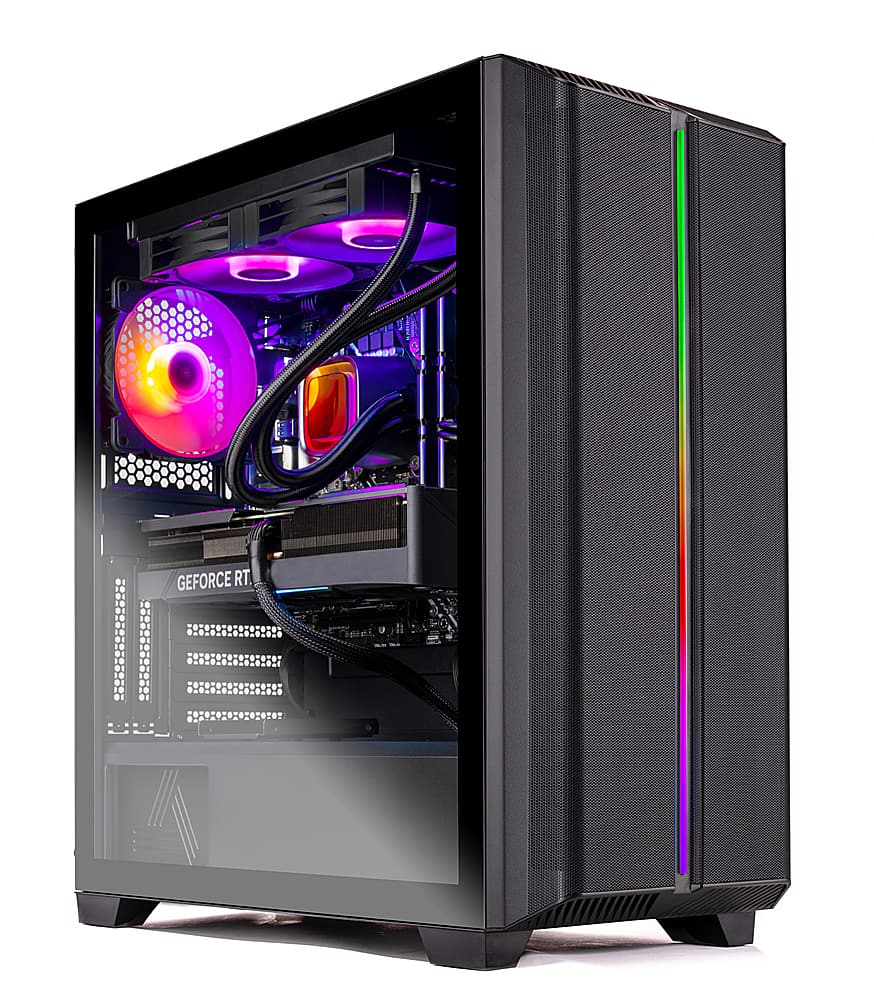 Skytech Gaming - Siege 4 Gaming Desktop - AMD R7 5700X - 16GB de memória - NVIDIA GeForce RTX 4070 Ti - SSD NVMe de 1TB - Preto-ST-SIEGE4-0674-B-BU