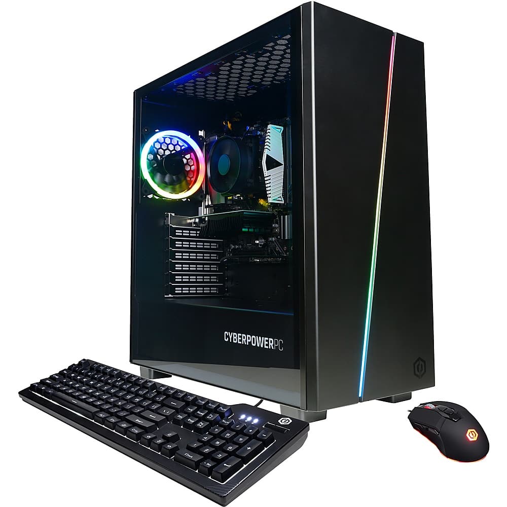 CyberPowerPC - Gamer Master Gaming Desktop - AMD Ryzen 7 7700 - 16GB de memória - NVIDIA GeForce RTX 4070 - SSD de 1TB - Preto-GMA9340CPG