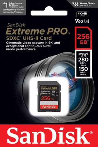 SanDisk - Cartão de memória Extreme Pro 256GB SDXC UHS-II V60-SDSDXEP-256G-ANCIN