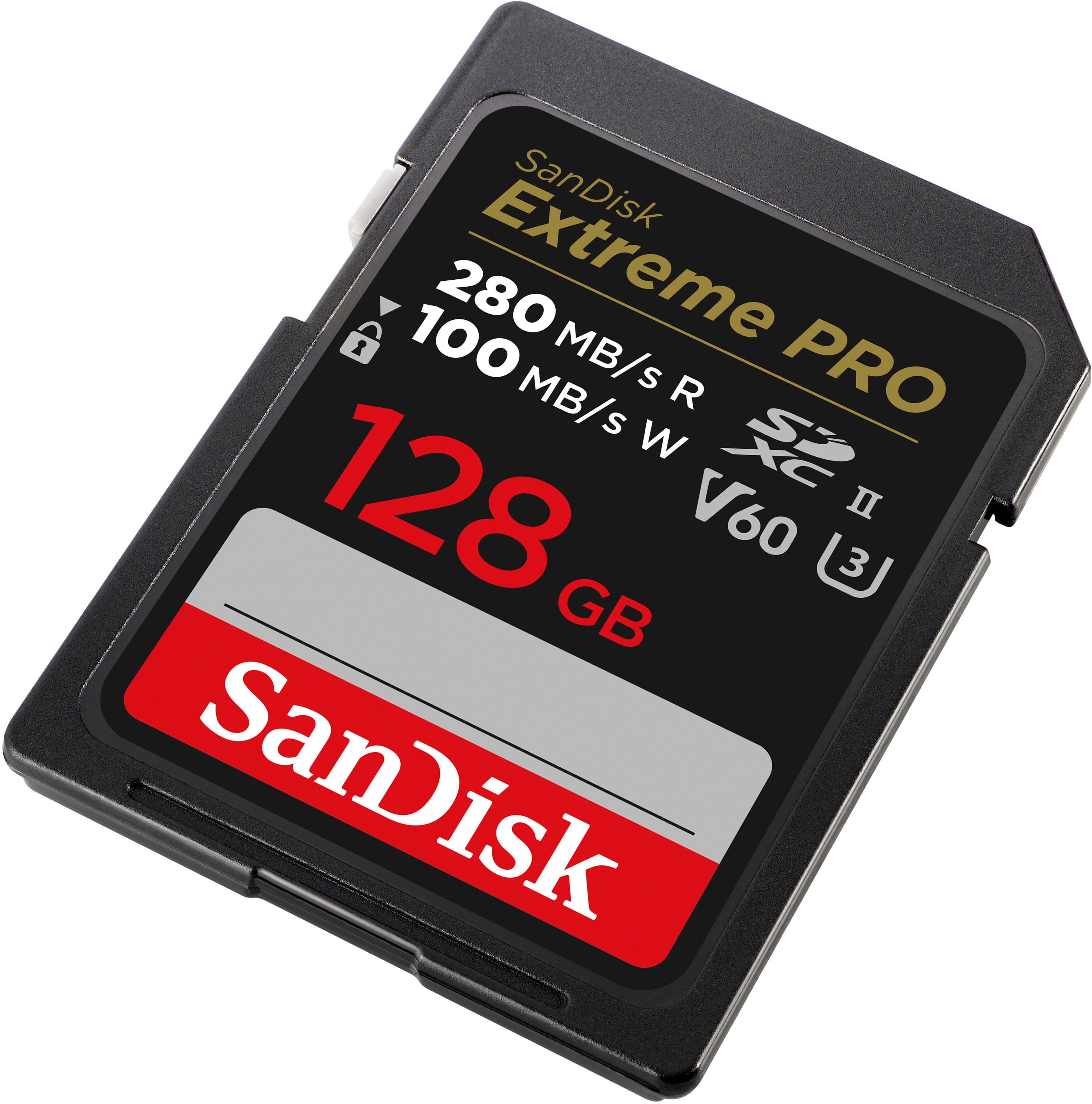 SanDisk - Cartão de memória Extreme Pro 128GB SDXC UHS-II V60-SDSDXEP-128G-ANCIN