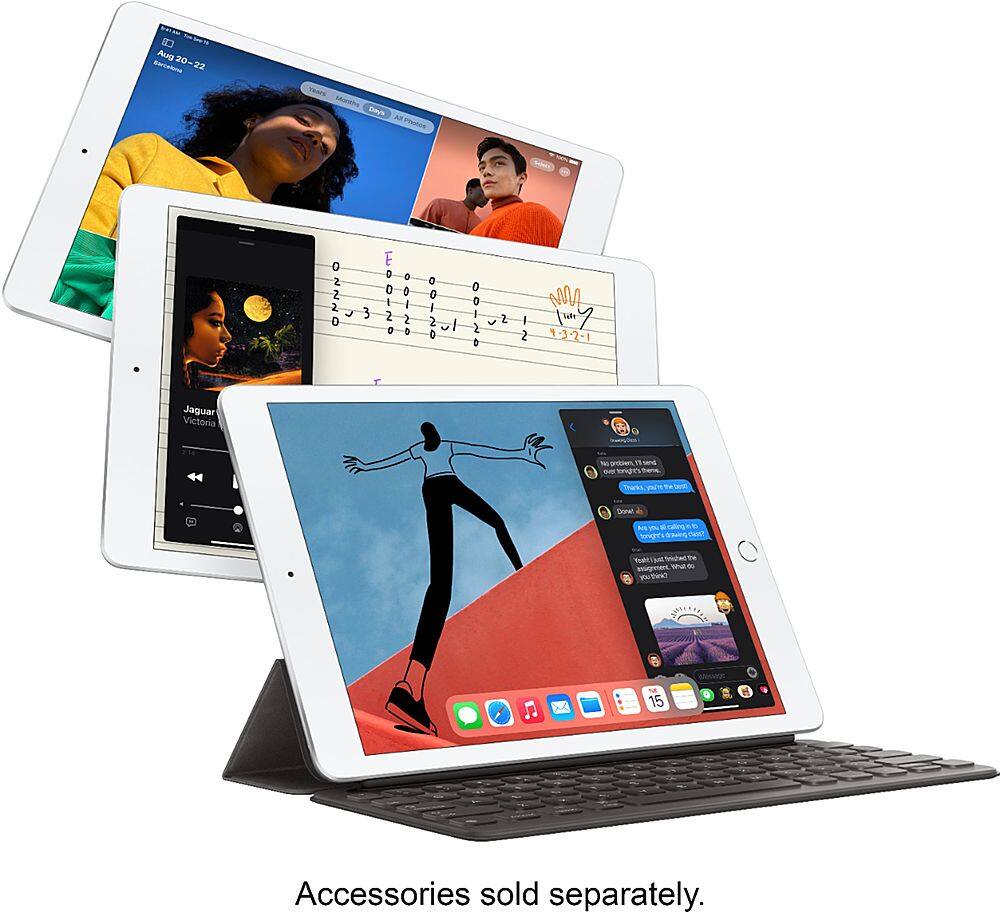 Certificado recondicionado - Apple iPad de 10,2 polegadas (8ª geração) (2020) Wi-Fi - 128 GB - Prata-MYLE2LL/A