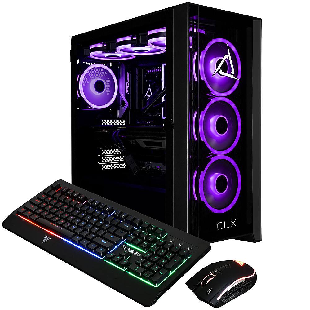 CLX - SET Gaming Desktop - AMD Ryzen 7 7800X3D - 32GB de memória - NVIDIA GeForce RTX 4070 - 1TB NVMe M.2 SSD + 4TB HDD - Preto-TGMSETRTU3407BM