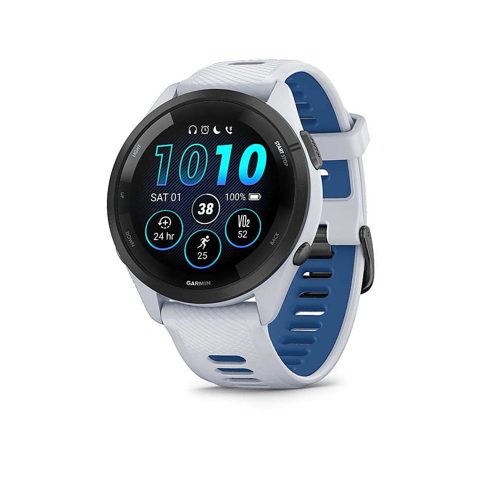 Garmin - Forerunner 265 GPS Smartwatch 46 mm Polímero reforçado com fibra - Preto/Whitestone-010-02810-01