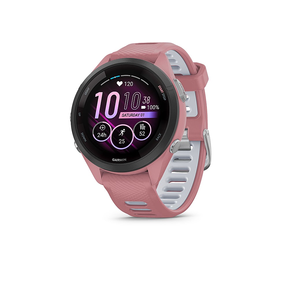 Garmin - Forerunner 265S GPS Smartwatch 42 mm Polímero reforçado com fibra - Preto/Rosa claro-010-02810-05