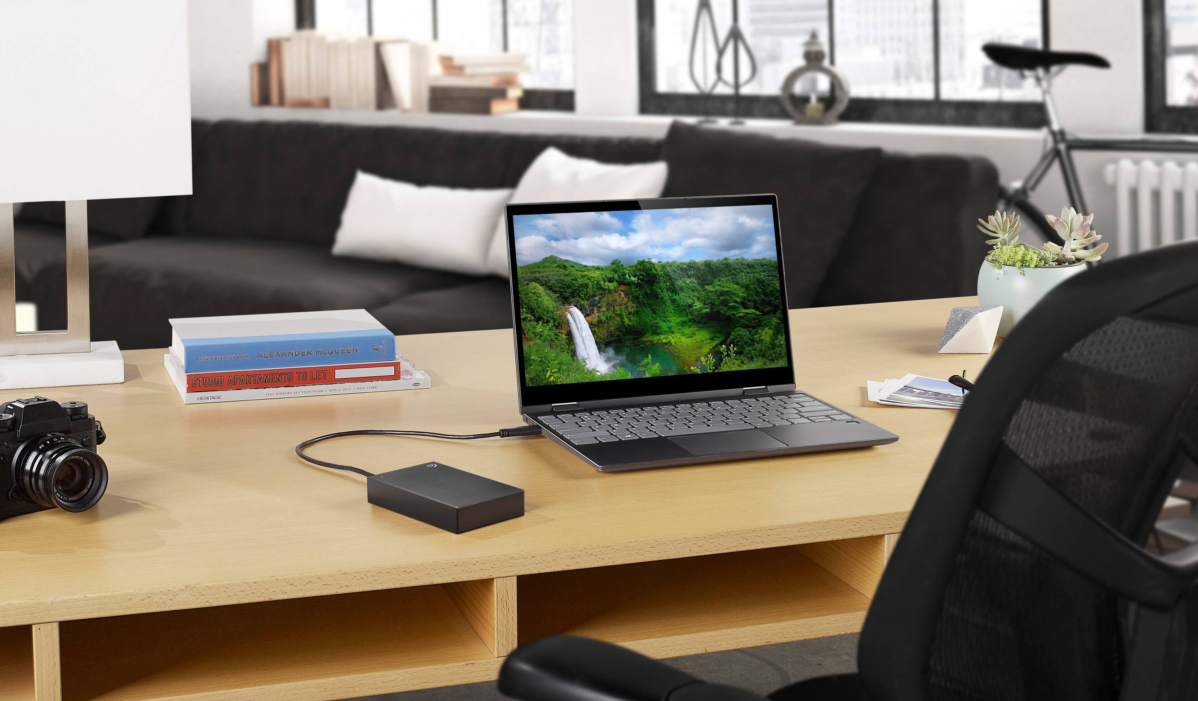 Seagate - Disco rígido externo USB 3.0 portátil One Touch com senha de 5 TB com serviços de recuperação de dados Rescue - Preto-STKZ5000400