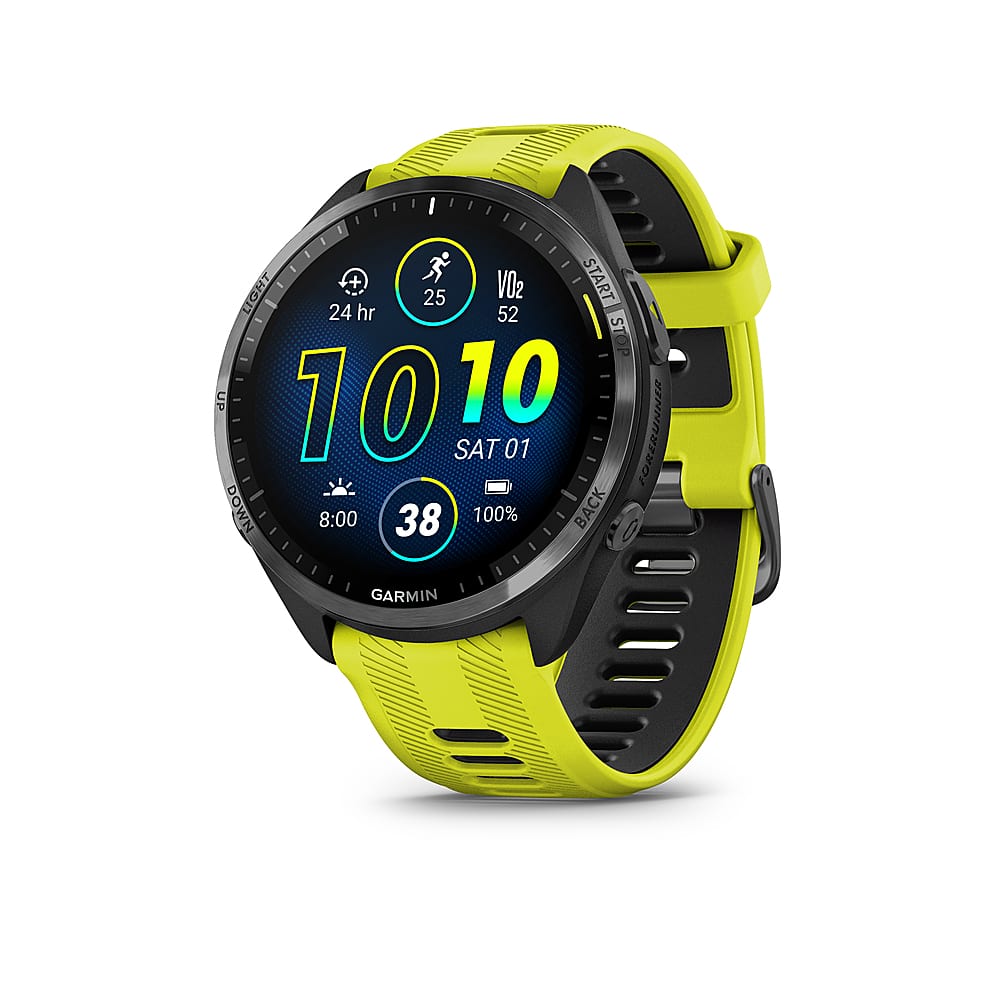 Garmin - Forerunner 965 GPS Smartwatch 47 mm Polímero reforçado com fibra - Titânio/Preto-010-02809-02