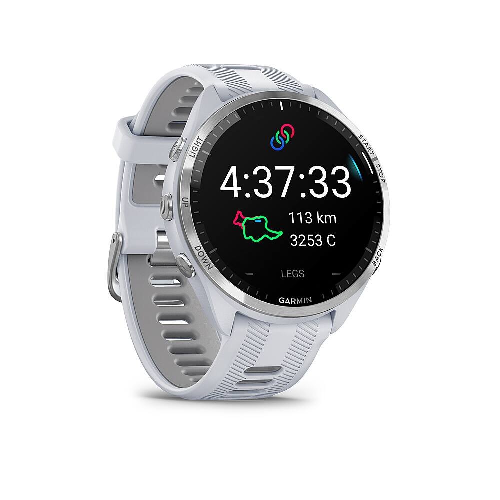 Garmin - Forerunner 965 GPS Smartwatch 47 mm Polímero reforçado com fibra - Titânio/Whitestone-010-02809-01