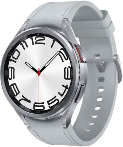 Samsung - Galaxy Watch6 Classic Aço Inoxidável Smartwatch 47mm LTE - Prata-SM-R965UZSAXAA