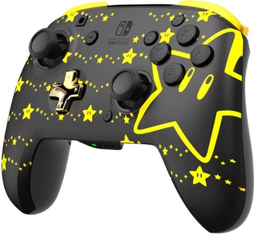 PDP - Controle sem fio para para vídeo gameREMATCH GLOW para Nintendo Switch, Nintendo Switch - Modelo OLED - Super Star-500-202-STGD