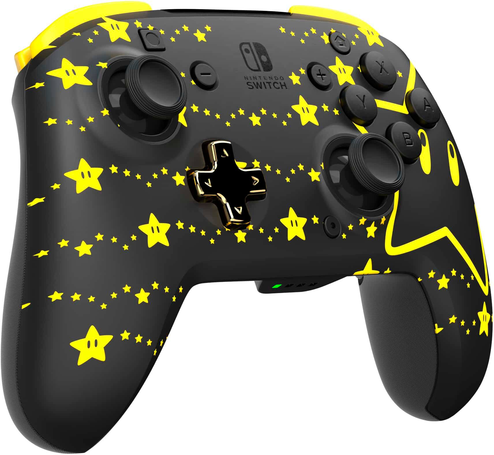 PDP - Controle sem fio para para vídeo gameREMATCH GLOW para Nintendo Switch, Nintendo Switch - Modelo OLED - Super Star-500-202-STGD