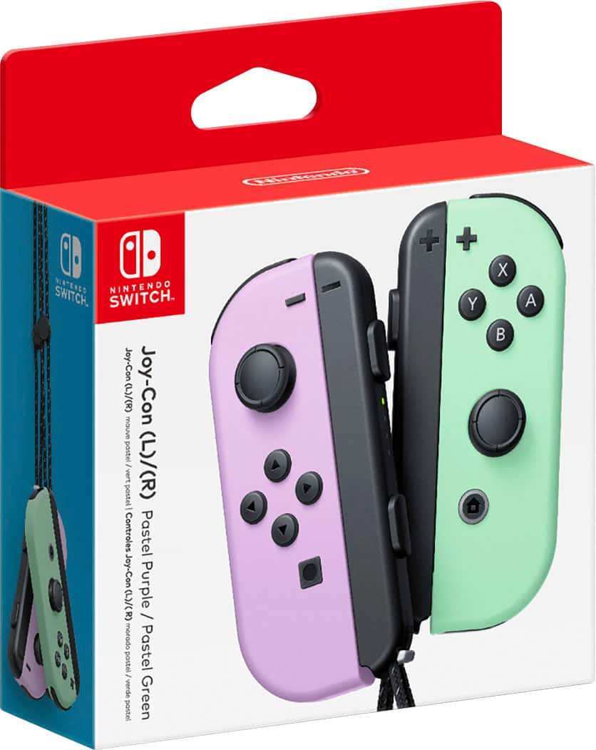 Nintendo - Controle sem fio para video game Joy-Con (L/R) - Roxo Pastel/ Verde Pastel-HACAJAWAF
