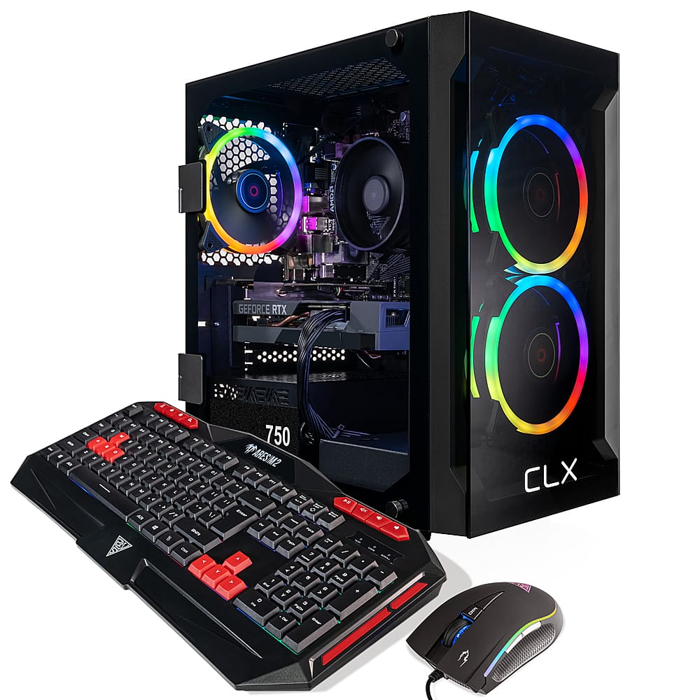 CLX - SET Gaming Desktop - AMD Ryzen 7 5700X - 16GB de memória DDR4 3600 - GeForce RTX 4060 Ti - 1TB NVMe M.2 SSD + 2TB HDD - Preto-TGMSETRTA3502BM