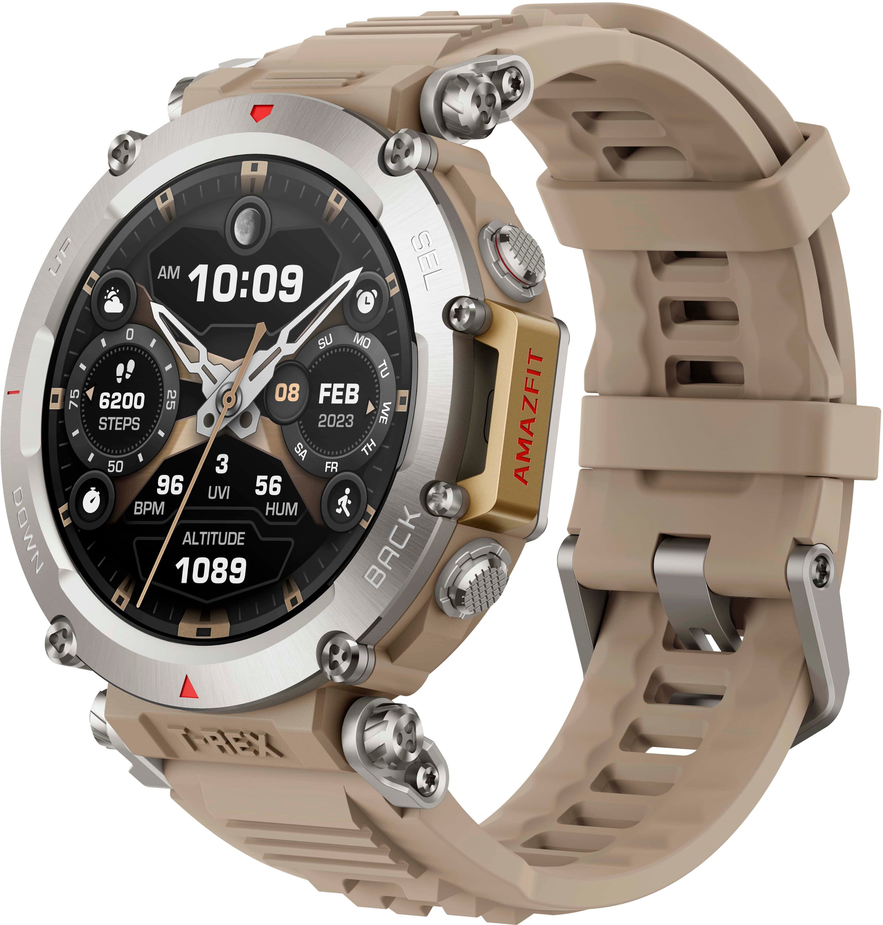Amazfit - T-Rex Ultra Smartwatch 35mm Aço Inoxidável - Sahara-W2142OV2N