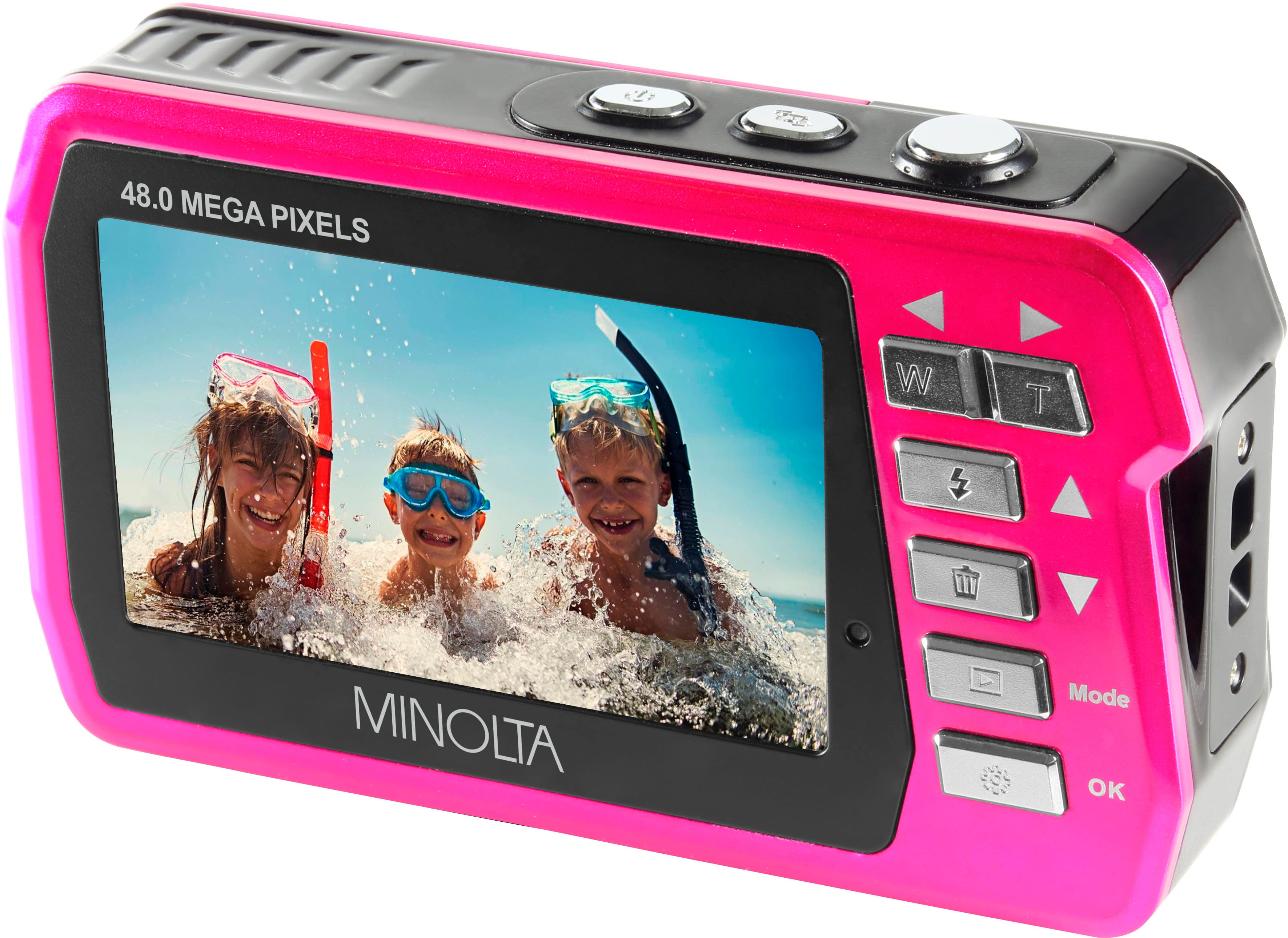 Minolta - MN40WP 48.0 Megapixel Waterproof Câmera Digital - Pink-MN40WP-PK