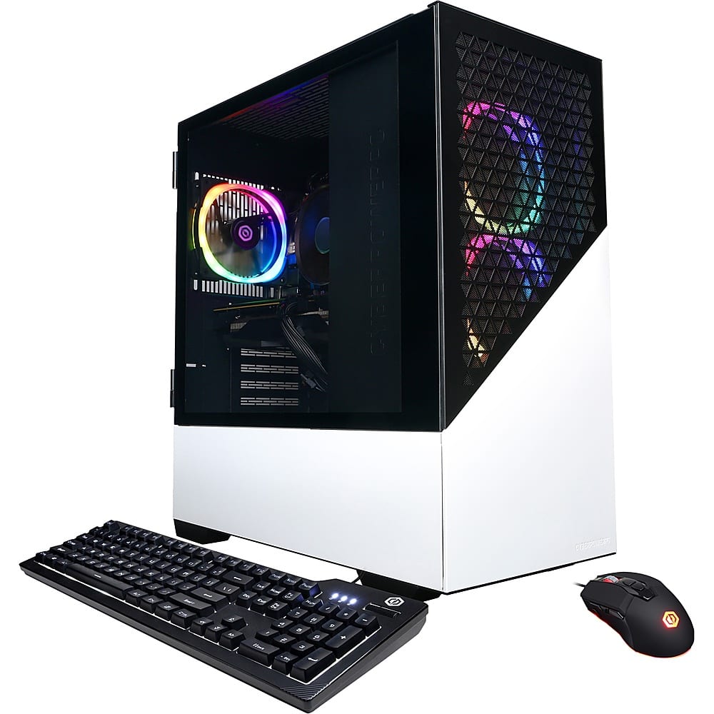 CyberPowerPC - Gamer Master Gaming Desktop - AMD Ryzen 7 7700 - 16GB de memória - NVIDIA GeForce RTX 4060 - SSD de 2TB - Branco-GMA9360CPG