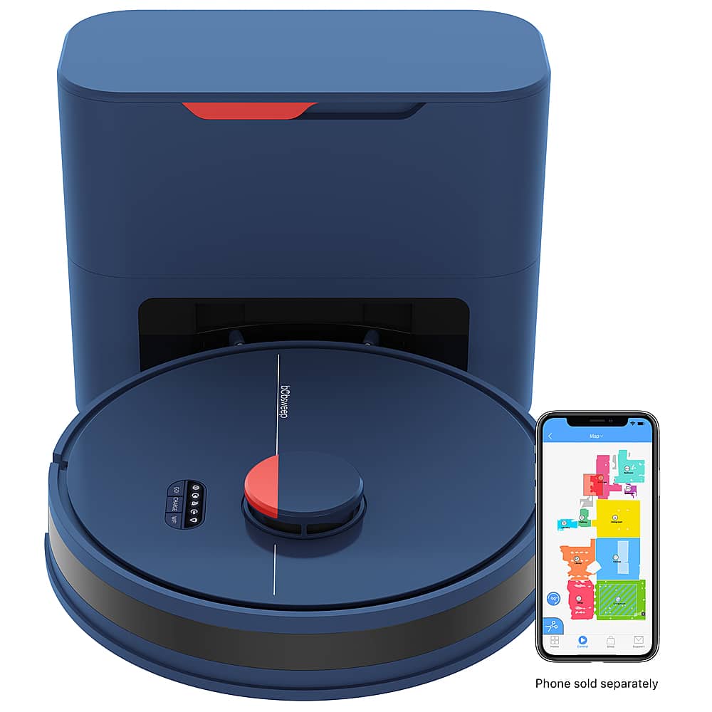 bObsweep - Robô aspirador e esfregão com esvaziamento automático conectado por Wi-Fi Dustin - Navy-PET24-7-213
