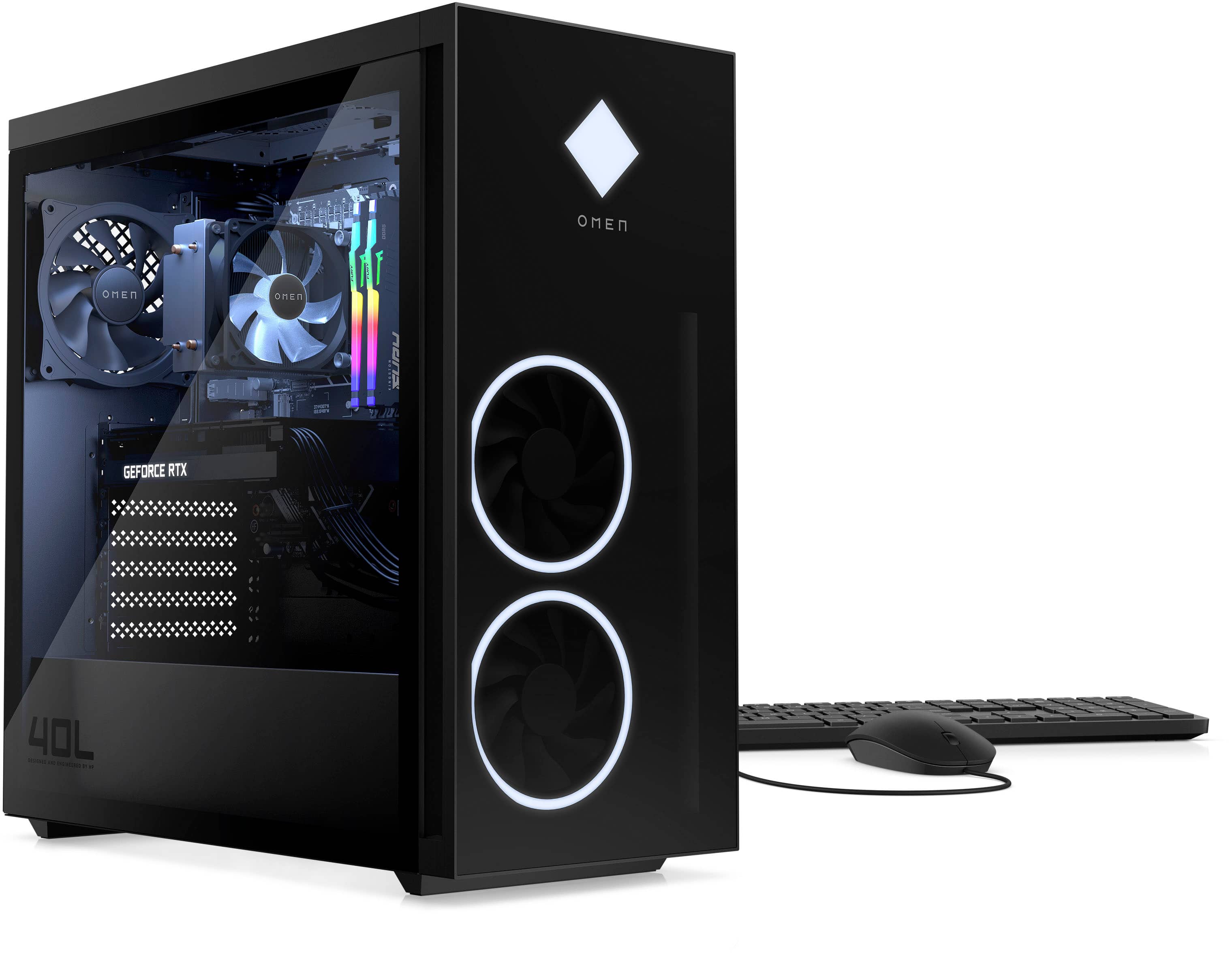 HP OMEN - Desktop para jogos 40L - AMD Ryzen 7 7700 - Memória DDR5 de 16 GB - NVIDIA GeForce RTX 4060 Ti - SSD de 1 TB - Preto-GT21-1324