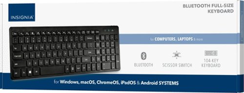 Insignia™ - Teclado de tesoura Bluetooth de tamanho normal - Preto-NS-PK3KCB24
