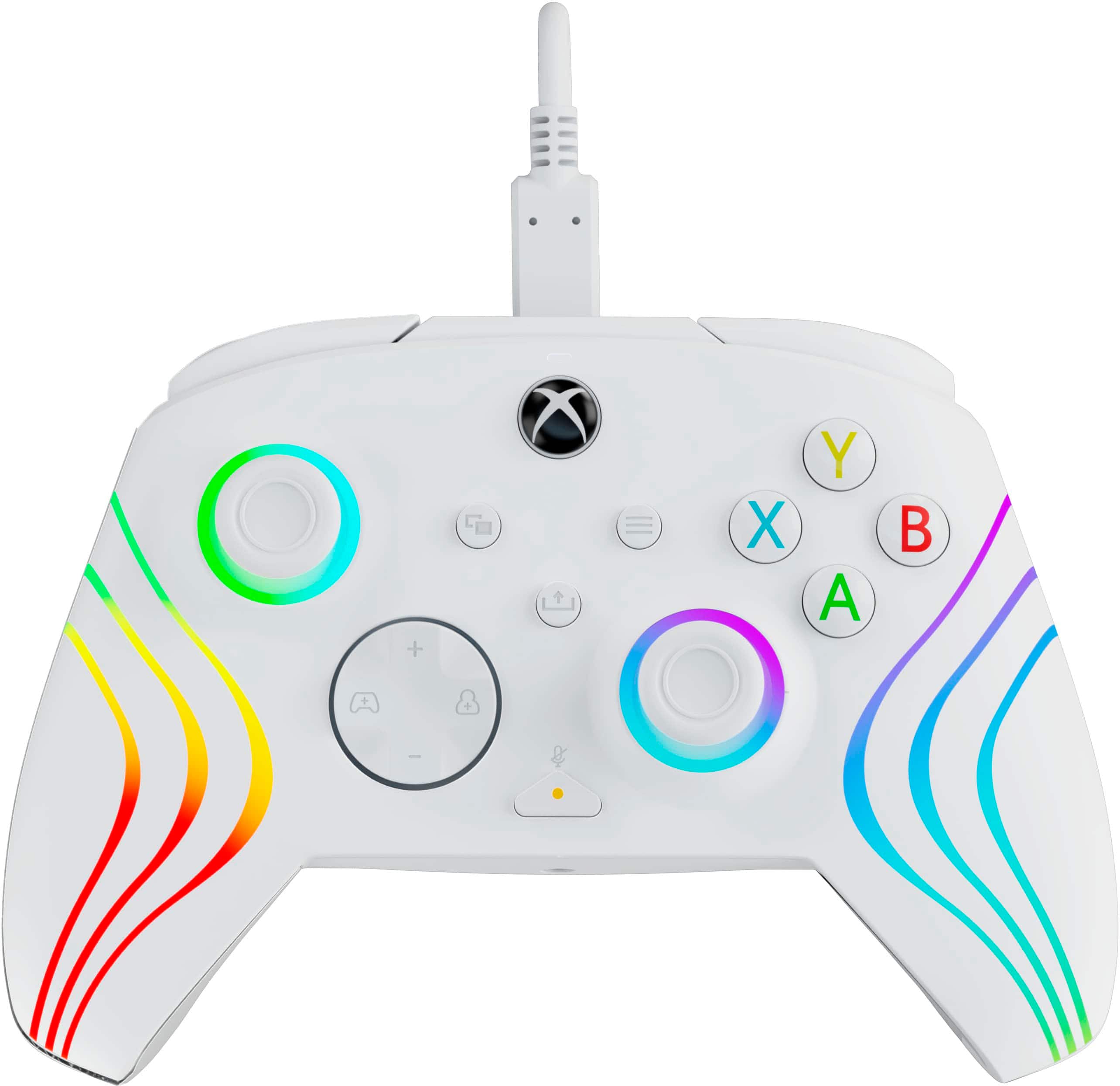 PDP - Controle Bluetooth dfterglow Wave, personalizável/aplicativo compatível Xbox Series X | S, Xbox One e PC com Windows 10/11 - White-049-024-WH