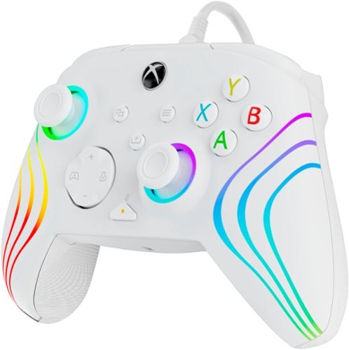 PDP - Controle Bluetooth dfterglow Wave, personalizável/aplicativo compatível Xbox Series X | S, Xbox One e PC com Windows 10/11 - White-049-024-WH