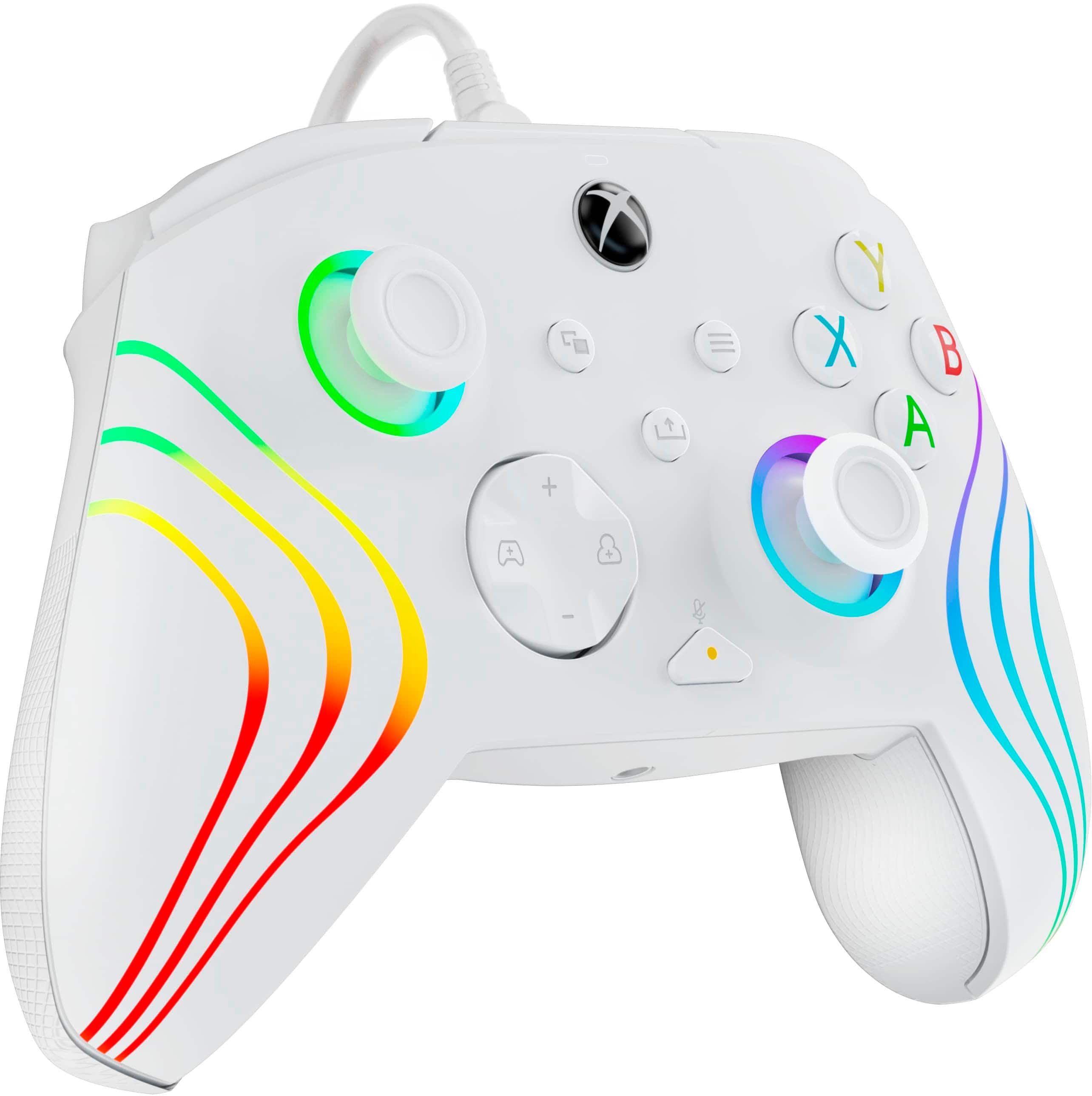 PDP - Controle Bluetooth dfterglow Wave, personalizável/aplicativo compatível Xbox Series X | S, Xbox One e PC com Windows 10/11 - White-049-024-WH