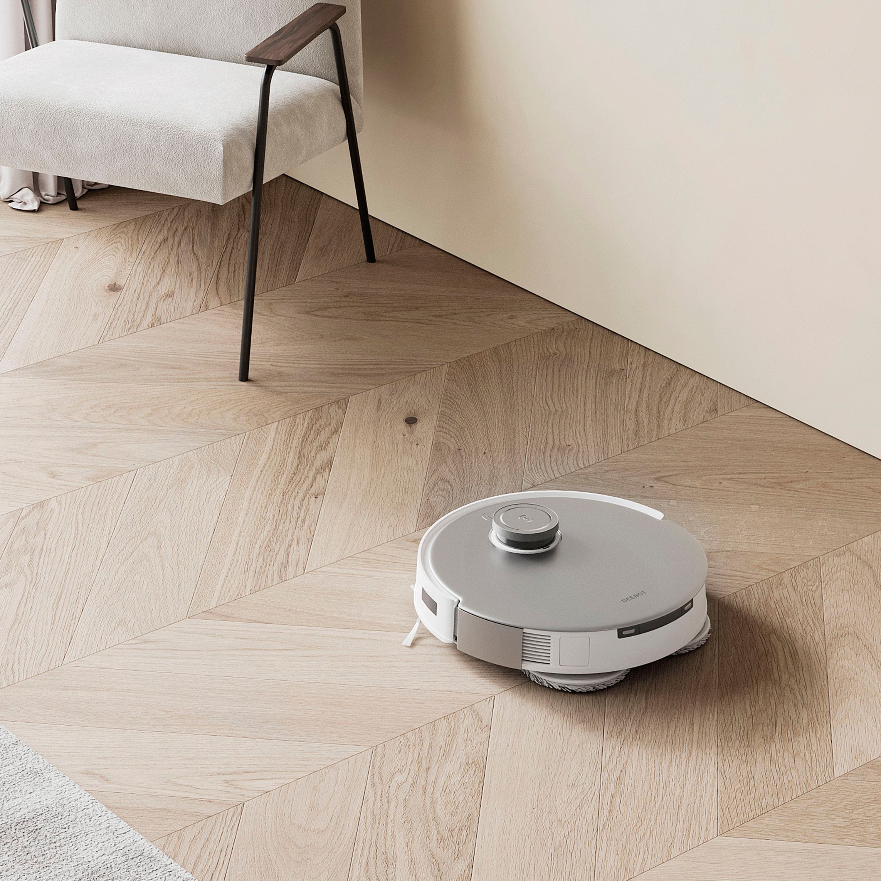 ECOVACS Robotics - DEEBOT T20 OMNI Robô aspirador e esfregão conectado por Wi-Fi com estação de autolavagem automática vazia - WHITE-OZMOT20M