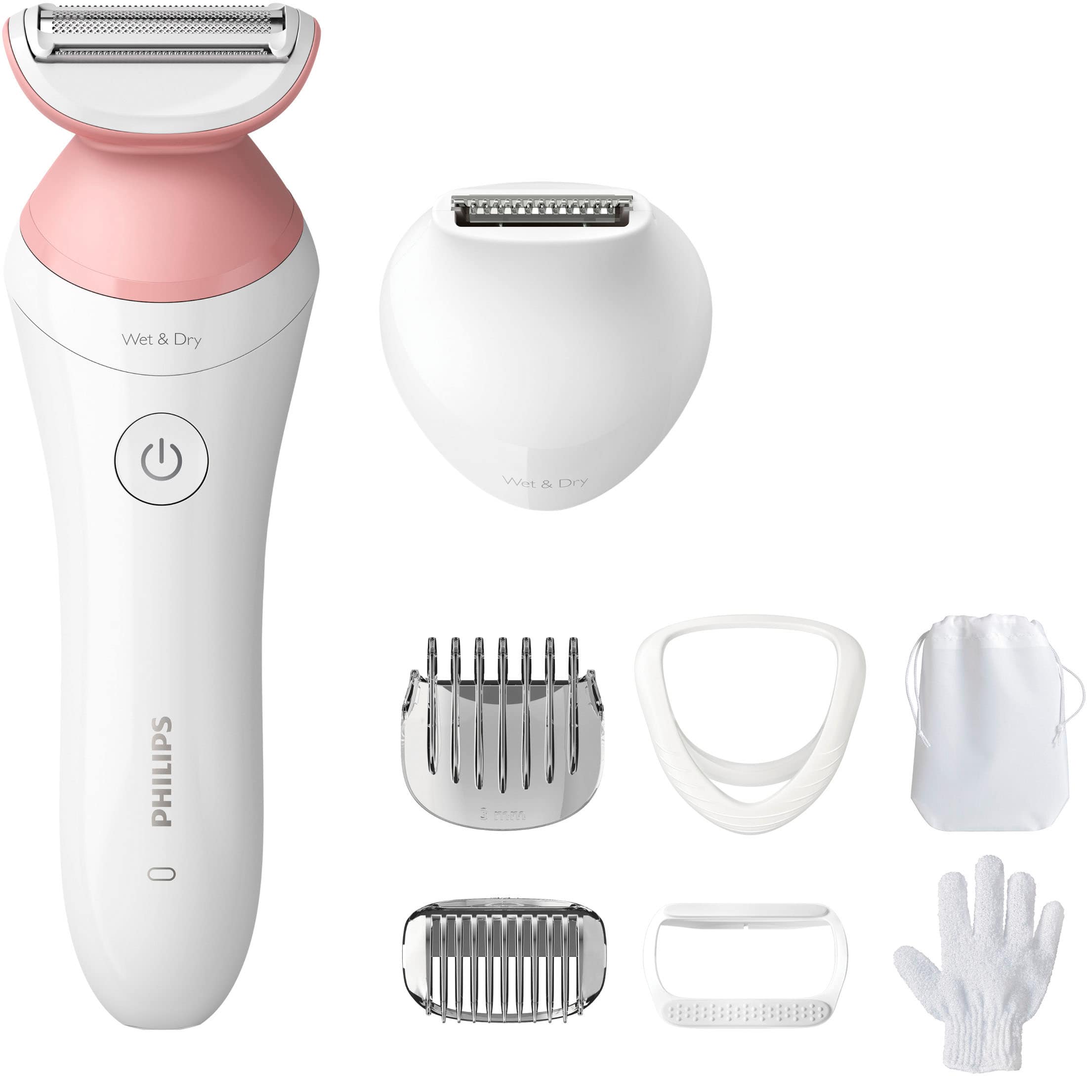 Philips Lady Electric Shaver Series 6000, sem fio com 7 acessórios - branco-BRL146/00