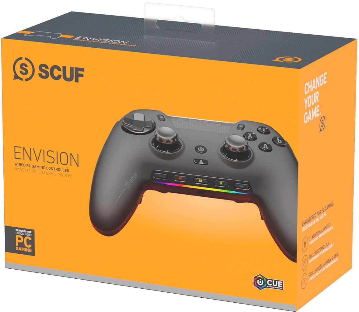 SCUF - Controle para video game com fio ENVISION para PC - Preto-601-178-01-001-NA