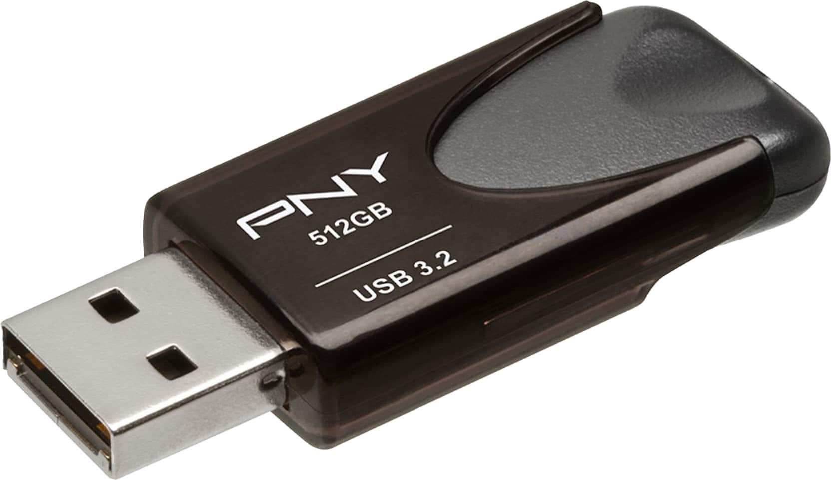 Pen Drive PNY - Elite Turbo Attaché 4 512 GB USB 3.2 Flash Drive - Cinza-P-FD512TBAT4-GE