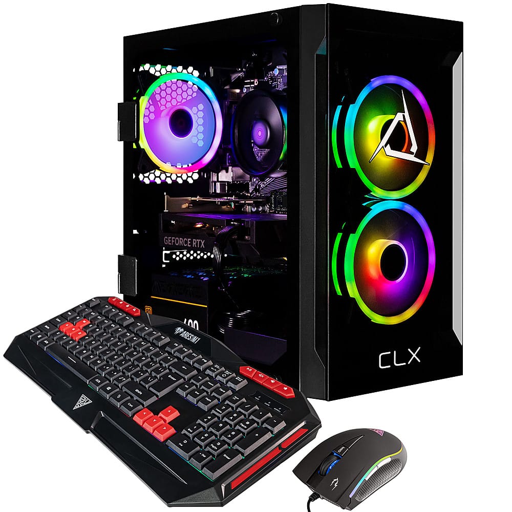CLX - SET Gaming Desktop - AMD Ryzen 5 5500 - 16GB de memória DDR4 3600 - GeForce RTX 4060 - SSD NVMe M.2 de 1TB - Preto-TGMSETRTA3700BM