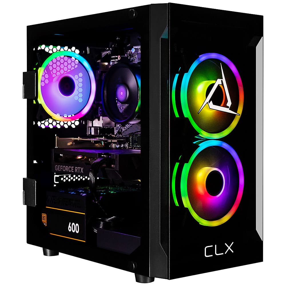 CLX - SET Gaming Desktop - AMD Ryzen 7 5700X - 16GB de memória DDR4 3600 - GeForce RTX 4060 - 1TB NVMe M.2 SSD + 2TB HDD - Preto-TGMSETRTA3701BM