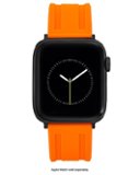 Vince Camuto - Pulseira masculina de silicone com fivela de aço inoxidável preta para Apple Watch 42/44/45/Ultra/Ultra 2 (49mm) - Laranja-56401VRP