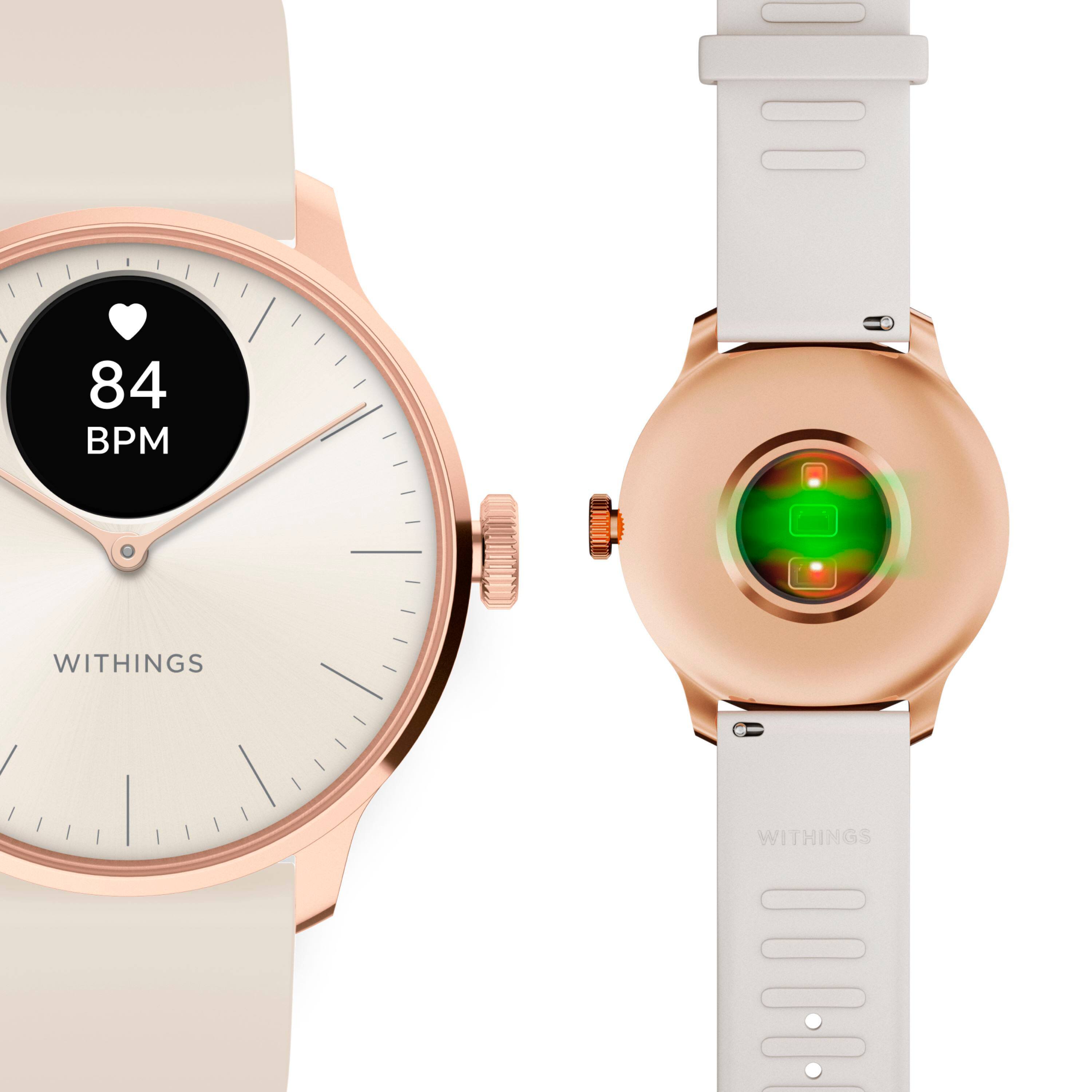 Withings - ScanWatch Light - Smartwatch híbrido de saúde diária - 37mm - Areia/Rose Gold-HWA11-MODEL 1-ALL-INT