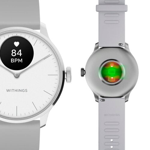 Withings - ScanWatch Light - Smartwatch híbrido de saúde diária - 37mm - Branco/Prata-HWA11-MODEL 3-ALL-INT