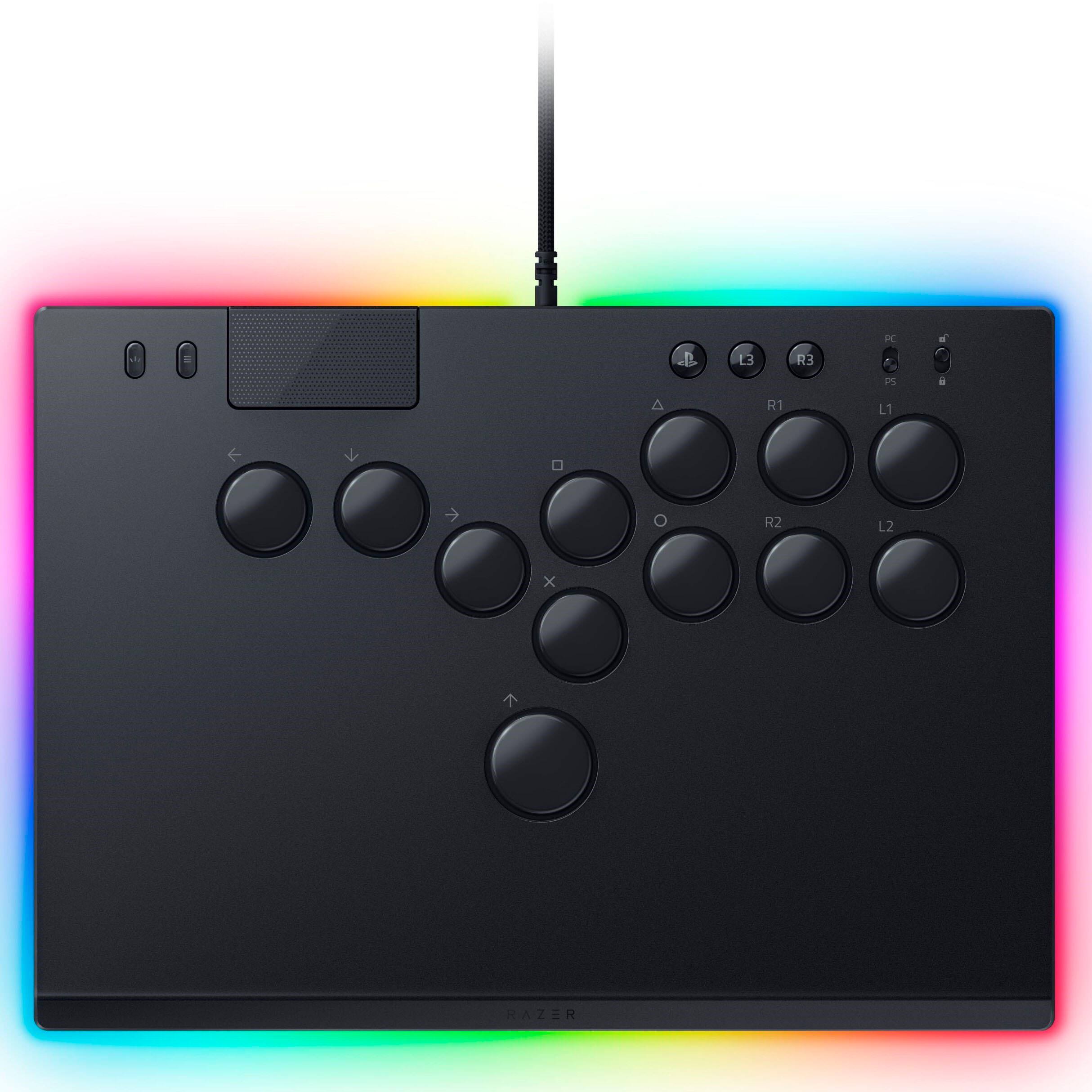Razer - Controle Bluetooth de viode game de arcade óptico Kitsune com todos os botões para PS5 e PC - Black-RZ06-05020100-R3U1