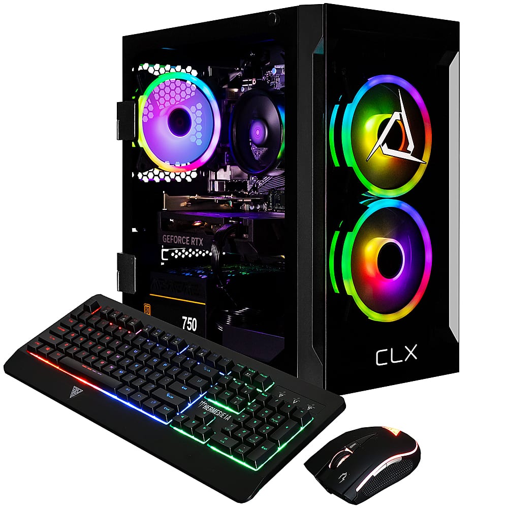 CLX - SET Gaming Desktop - AMD Ryzen 7 5700X - 16GB de memória DDR4 3600 - GeForce RTX 4060 - SSD NVMe M.2 de 2 TB - Preto-TGMSETRTA3708BM