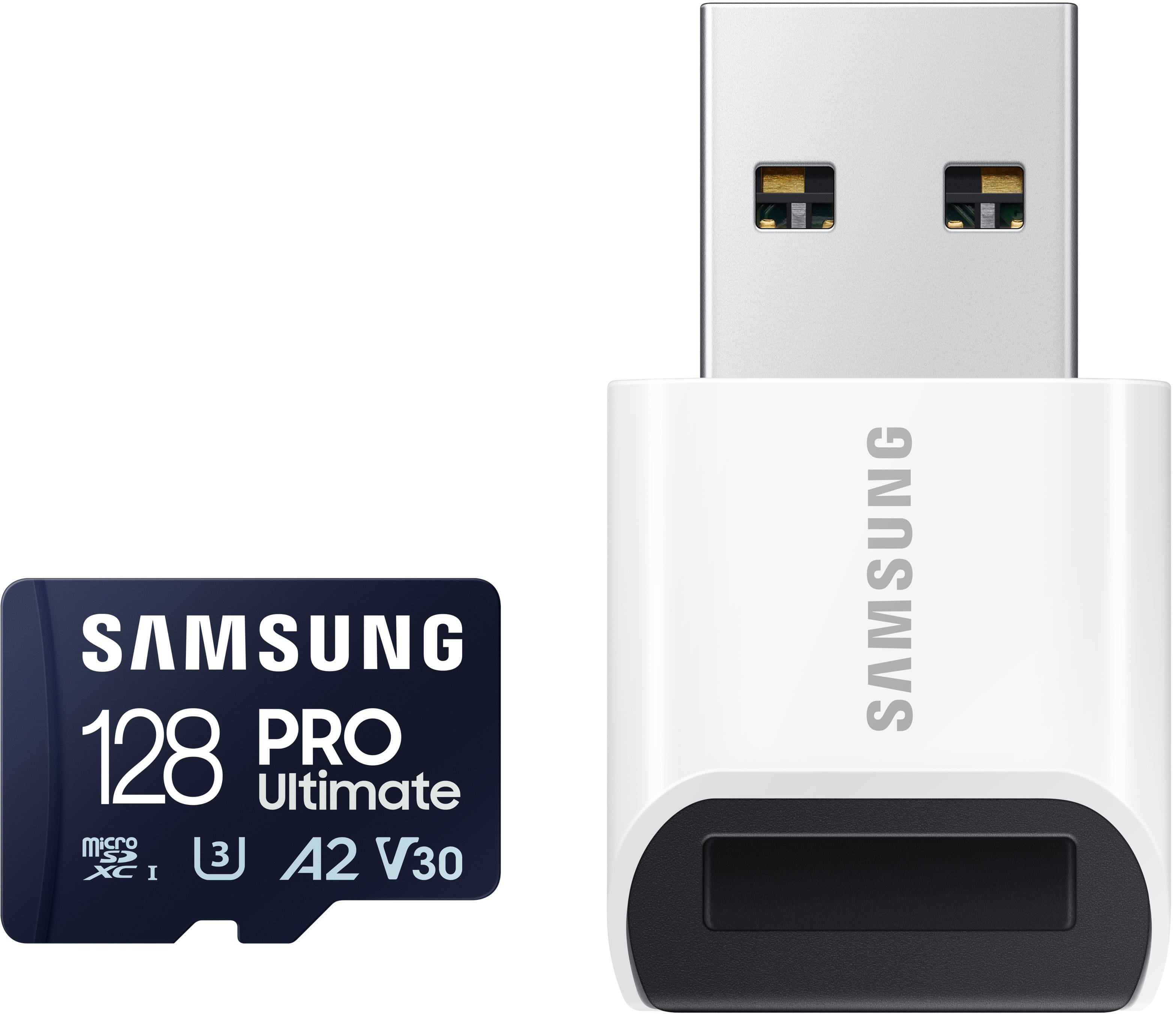 Samsung - Cartão de memória microSDXC Pro Ultimate e Reader 128 GB-MB-MY128SB/AM