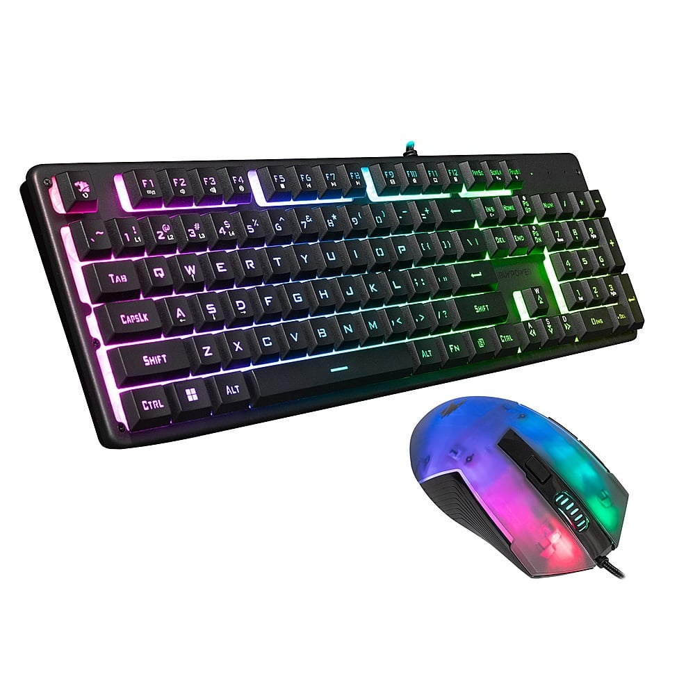 iBUYPOWER - Combo teclado RGB com fio e mouse óptico Chimera KM7 - Preto-KM7