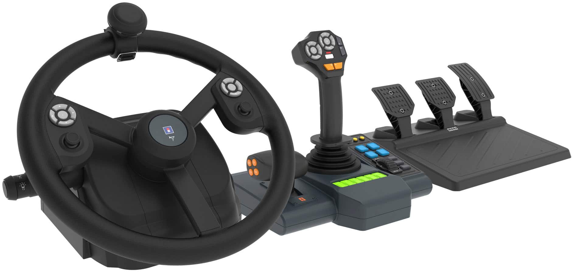 Hori - Sistema de controle agrícola e roda para PC (Windows 11/10) - Black-HPC-043U