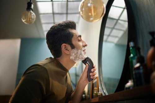 Philips Norelco Shaver 3600, barbeador elétrico recarregável úmido e seco com aparador pop-up e bolsa de armazenamento - Storm Blue-S3243/91