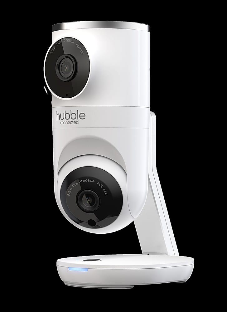 Hubble Connected - Nursery Pal Dual Vision Smart Camera Monitor de bebê Wi-Fi com rastreamento de movimento AI - Branco-HCTNPDVX-BU