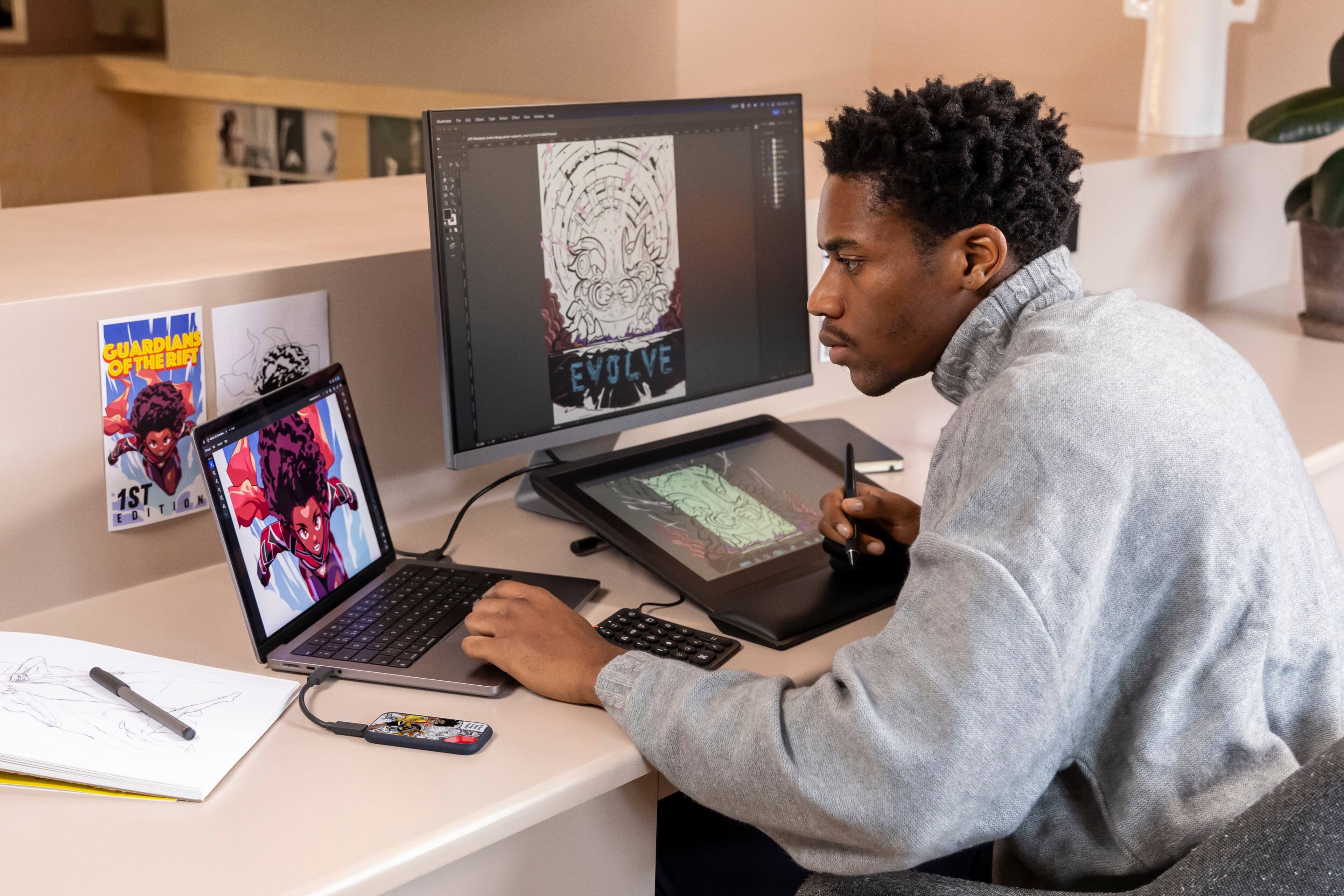 SanDisk - Extreme Afrofuturism Edition 1 TB externo USB tipo C SSD portátil - preto-SDSSDE61-1T00-GBH